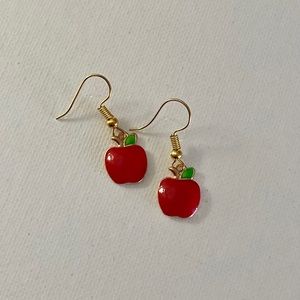 Handmade apple dangle earrings